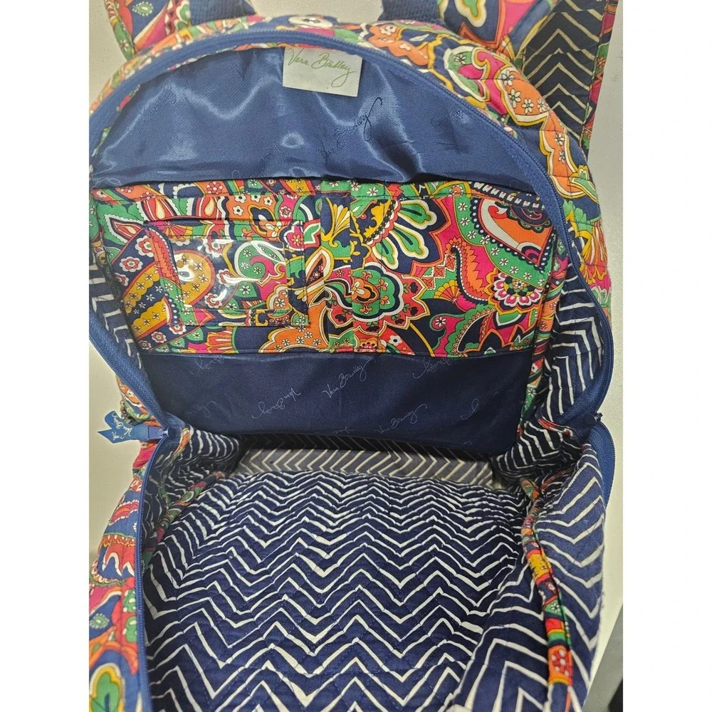 Vera Bradley Lilli Bell Paisley Quilted Cotton Backpack Multi-Color Boho Bag